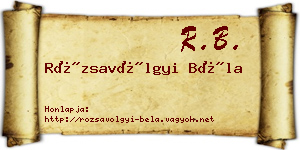 Rózsavölgyi Béla névjegykártya